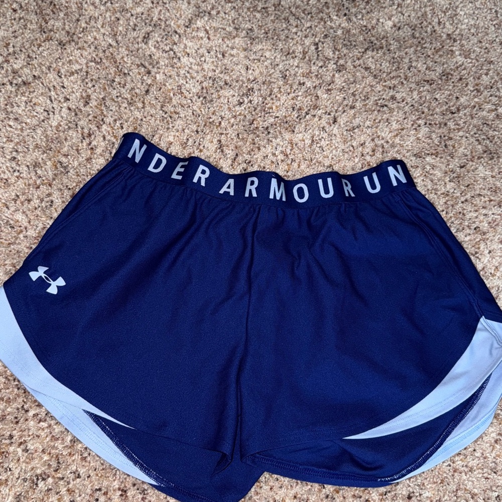 Under Armour Women's Athletic Shorts in Navy and Light Blue